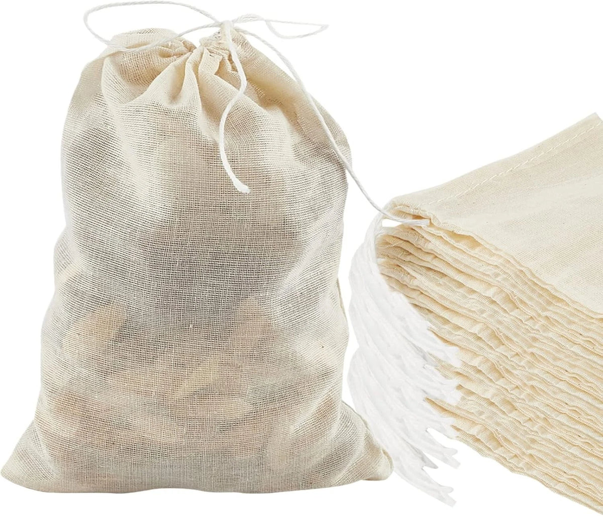 24 Pack Reusable Spice Bags for Cooking, Cheesecloth Bags for Straining, Drawstr