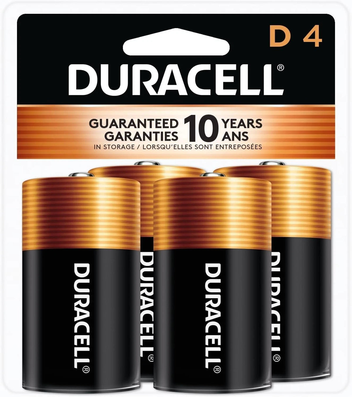 Coppertop D Batteries, 4 Count (Pack of 1), D Battery with Long-Lasting Power, A