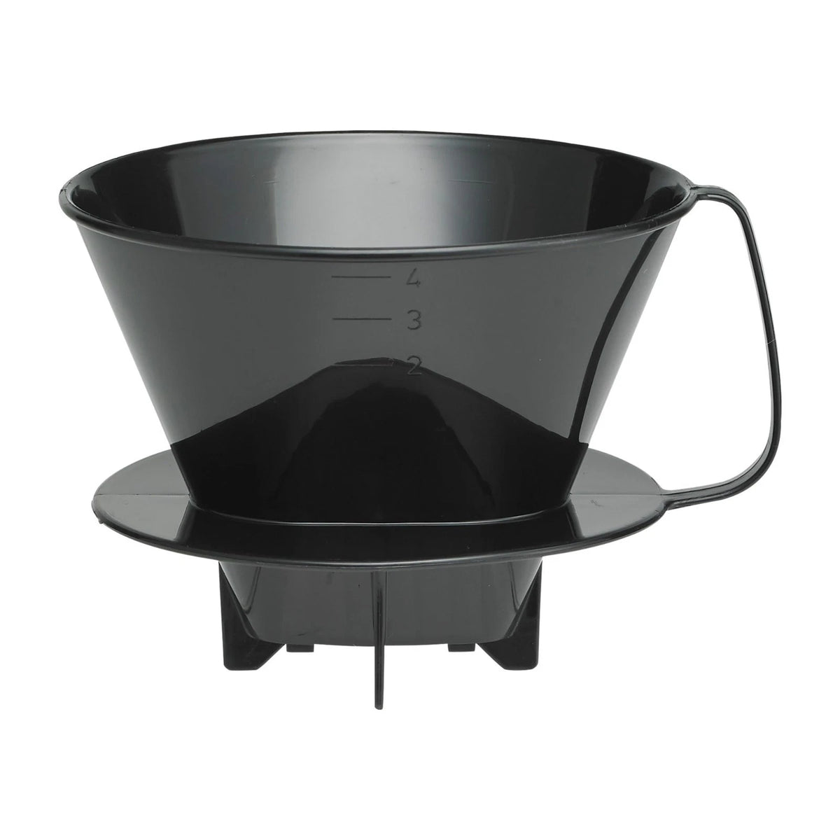 Pour-Over Coffee Brewing Filter Cone , Number 4-Size, Black , Brews