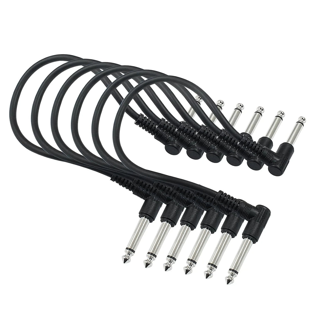 Guitar Patch Cables 6 Pack, 12 Inch Effect Pedal Instrument Cable 1/4
