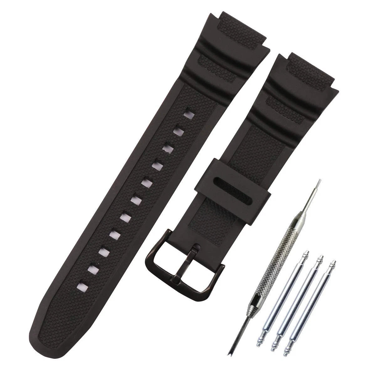 Watch Band Natural Resin Rubber Waterproof for Casio AE-1200 MRW-200H W-800H