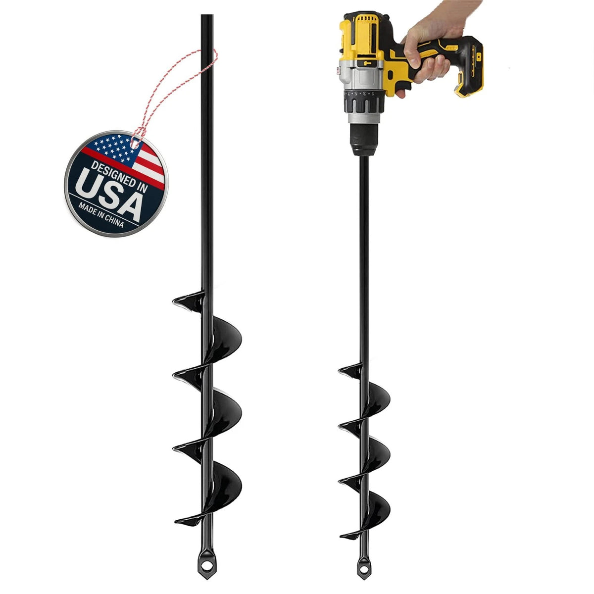 Auger Drill Bit for Planting 2 Pack 1.6 X 16 Inch & 3.5 X 16 Inch Set ?Garden S
