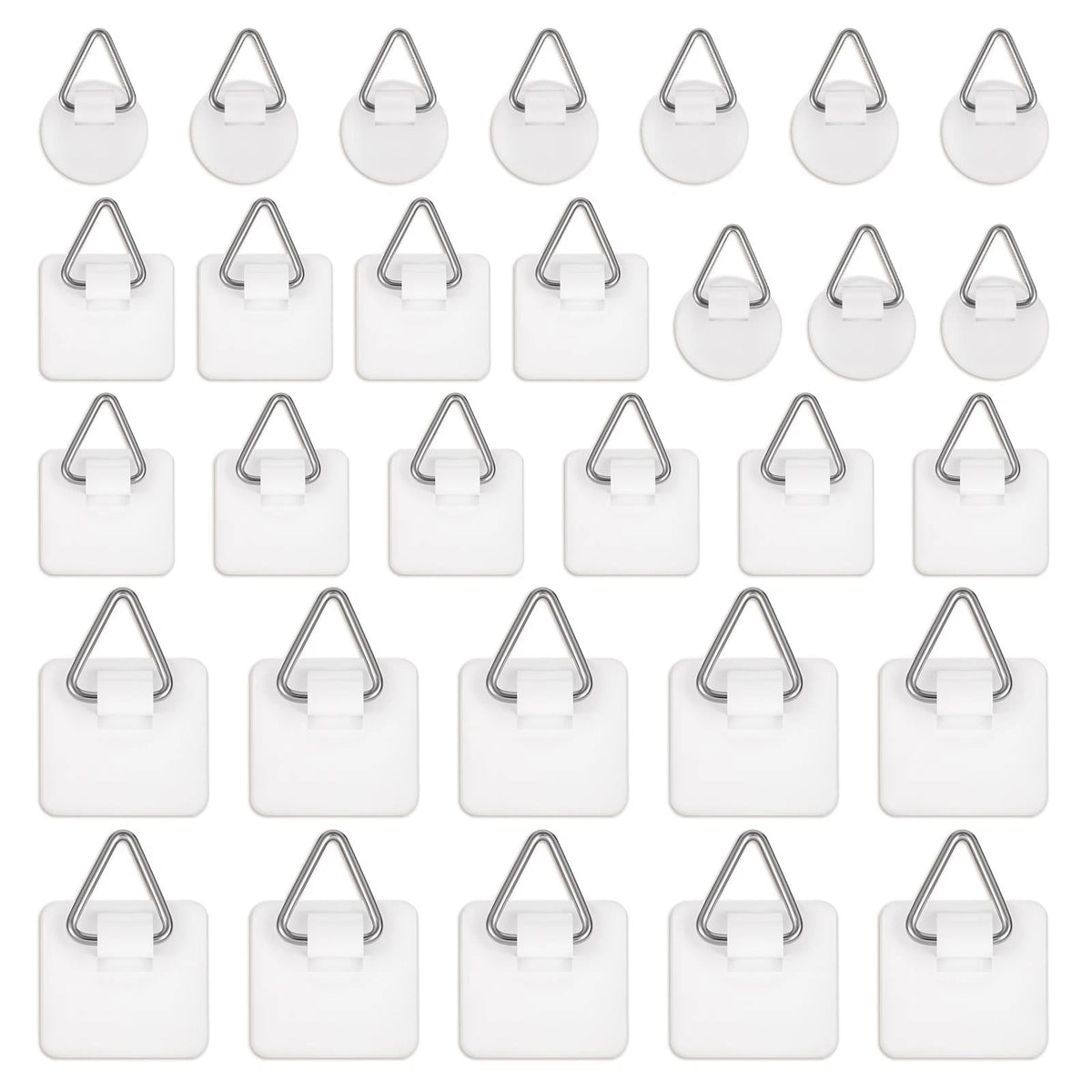 30 Pcs Adhesive Picture Hanger, Hooks for Hanging White