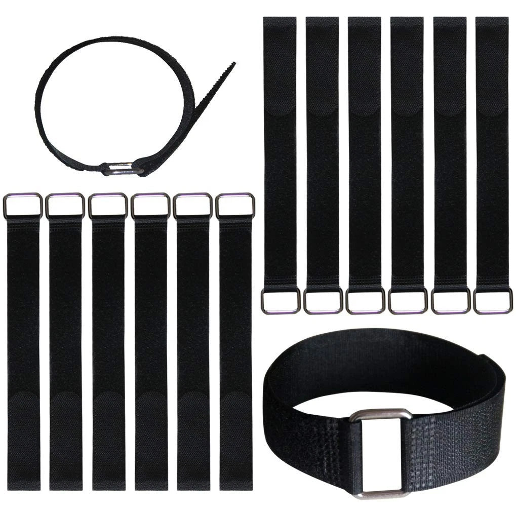 12 Pack of 12-Inch Durable Hook and Loop Cable Straps - Versatile & Convenient