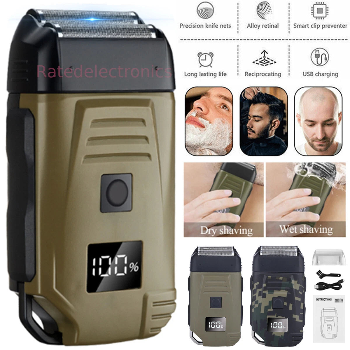 Mini Electric Shaver Trimmer Razor USB Rechargeable Hair Beard Shaving Machine