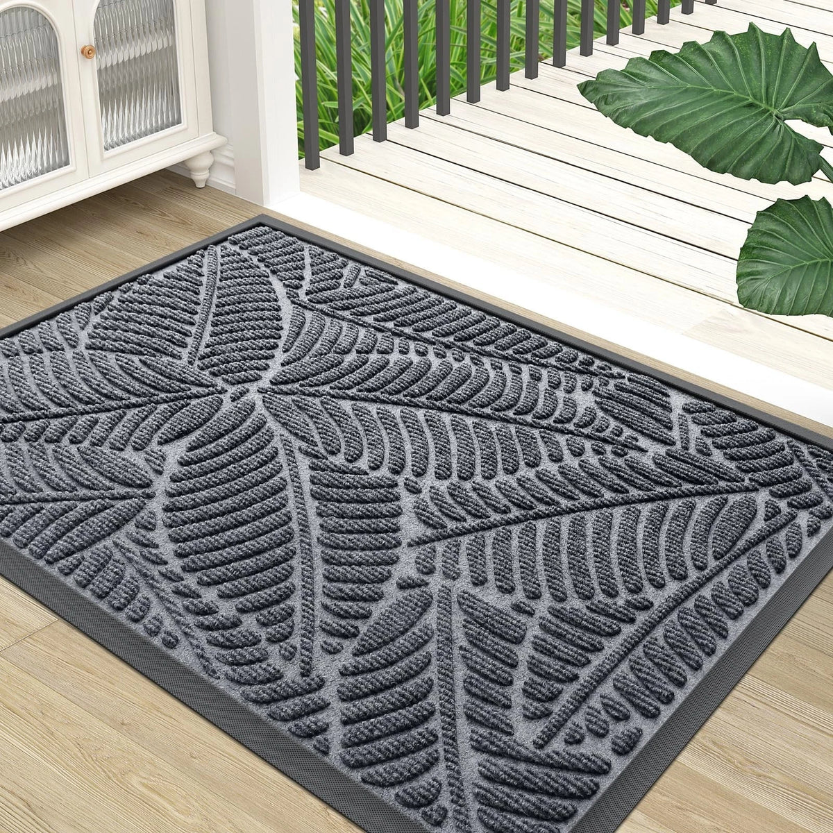 All Weather Outdoor Entrance Doormat Low Profile Non Slip Waterproof Floor Mat