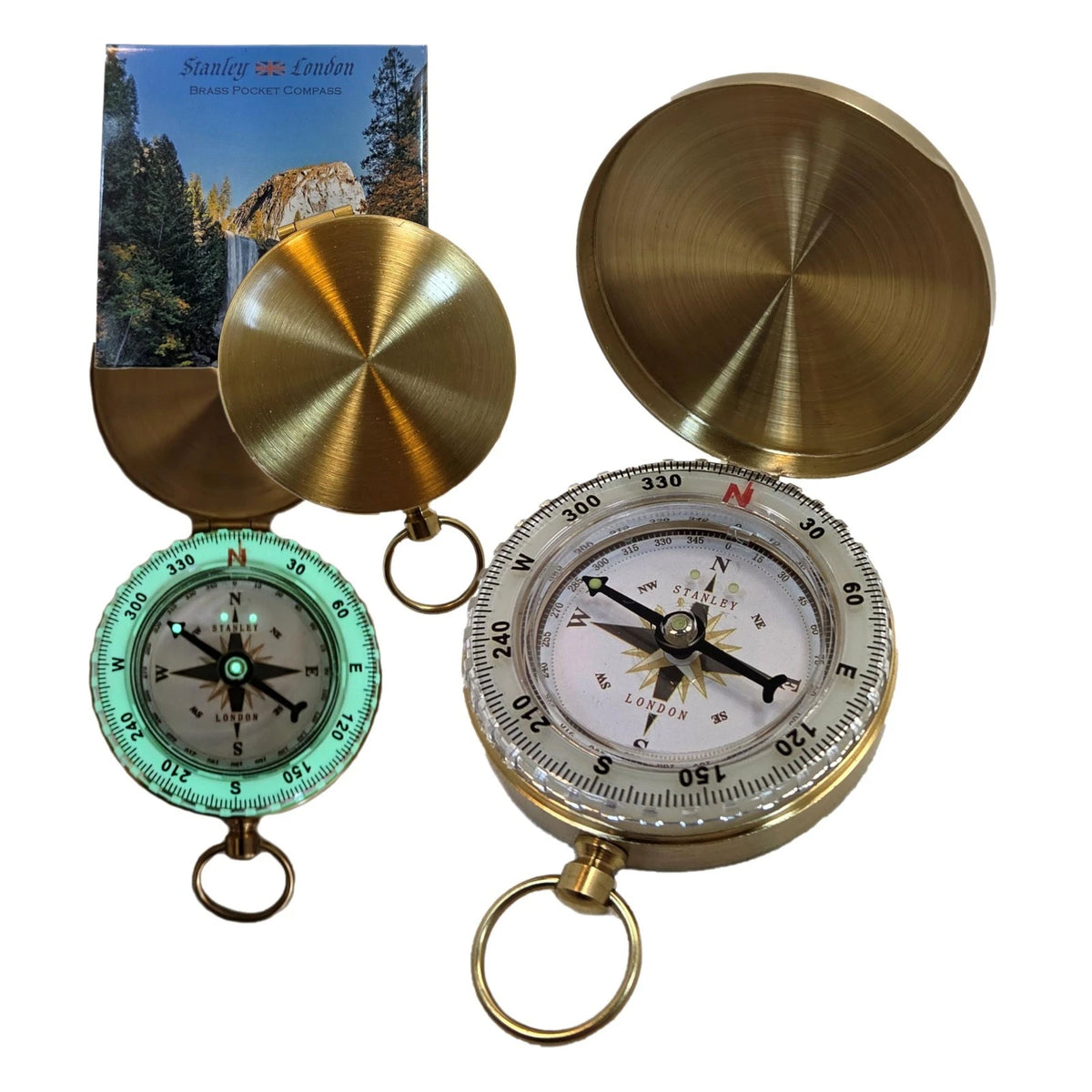 Glow in the Dark Brass Pocket Compass for Kids ?Waterproof Navigation Tool for