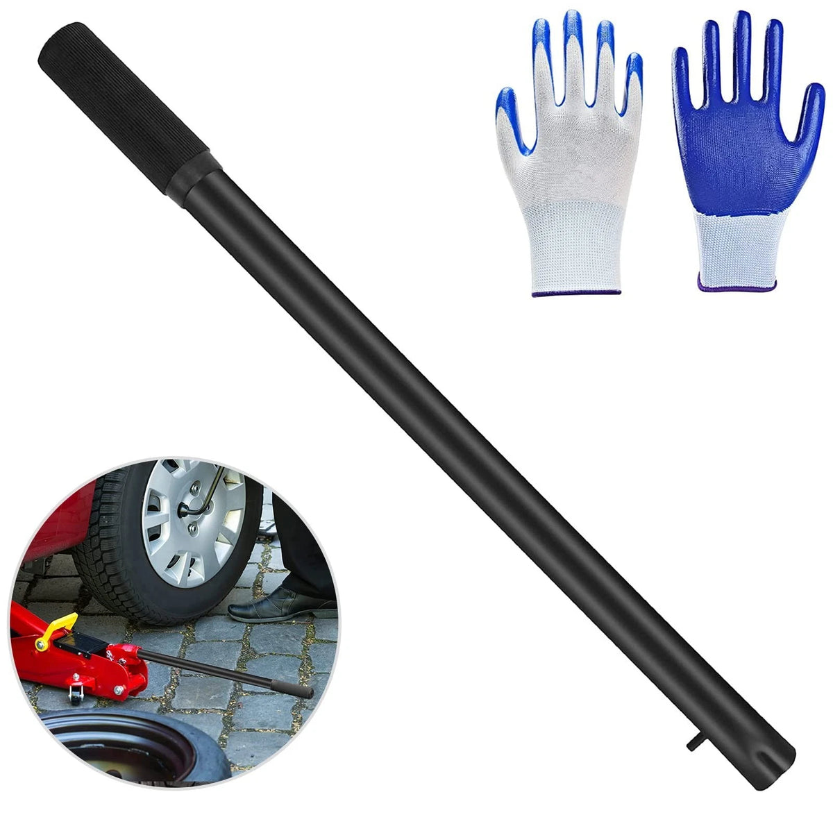 Horizontal Hydraulic Jack Handle 2 Ton Jack Handle Replacement with Rubber Glo