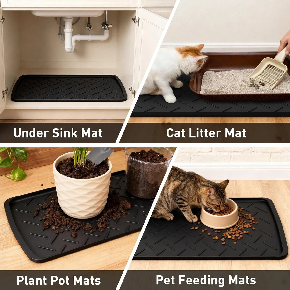 Boot-Tray Heavy Duty Rubber Mat with Lip Waterproof Shoe Mat Tray for Entryway I