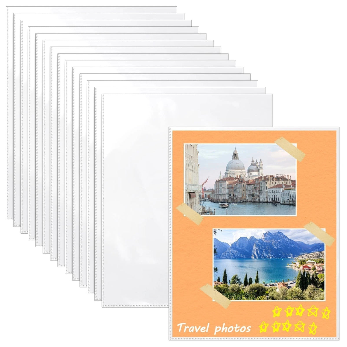 50 Pack No Holes Plastic Sleeves for Paper 8.5x11 Inch, Letter Size Clear Hea...