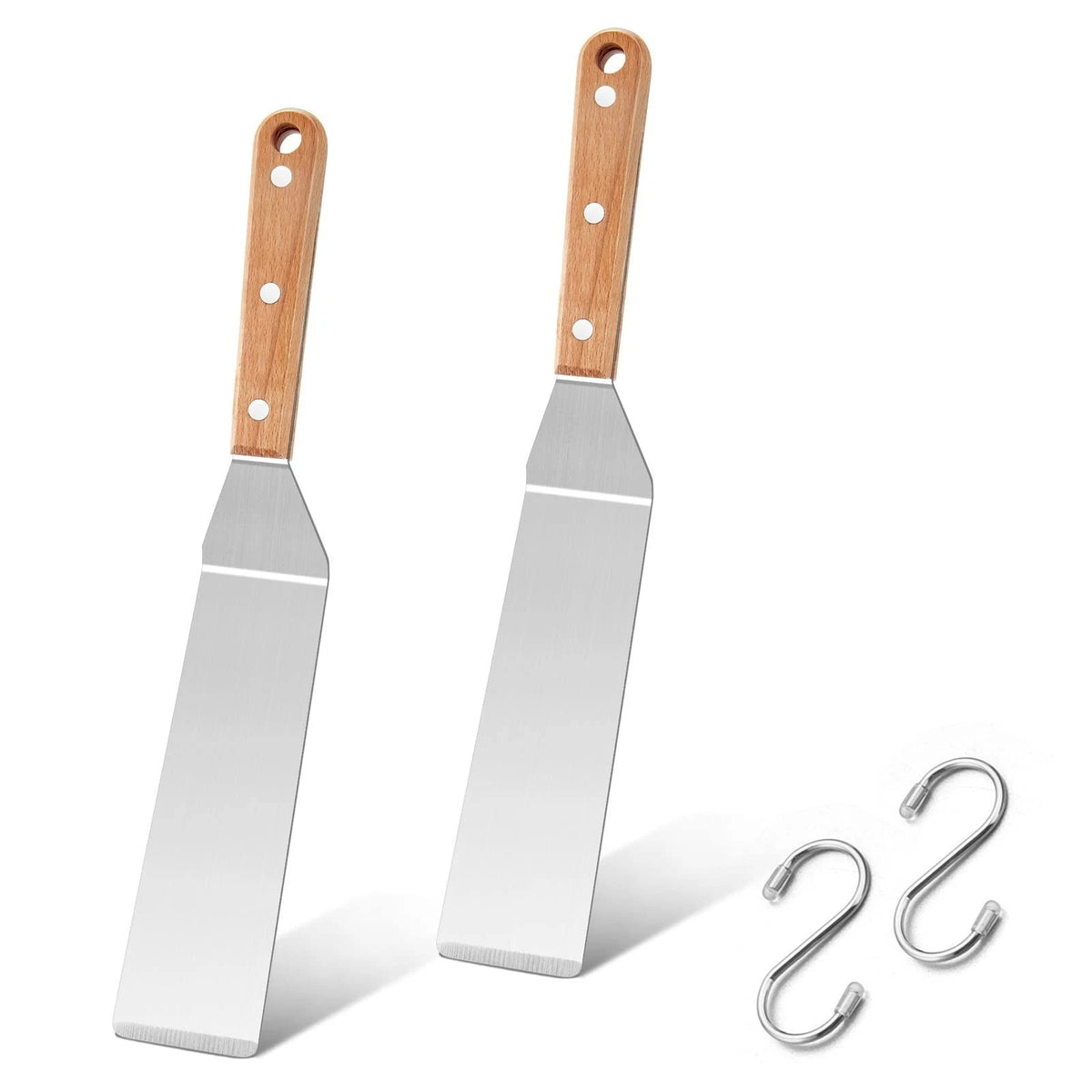 Metal Spatula Set of 2, Hasteel 12In Long Stainless Steel Griddle Spatula, Heavy