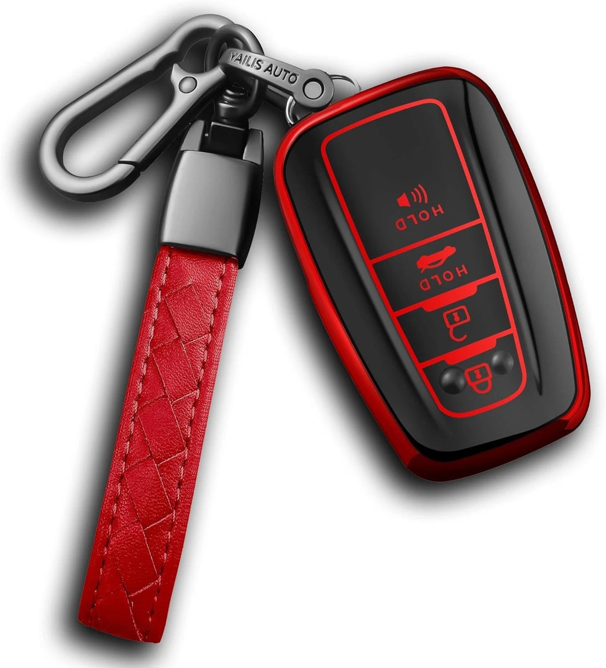 Compatible With Toyota Key Fob Cover with Keychain Soft TPU Key Shell Case,Fo