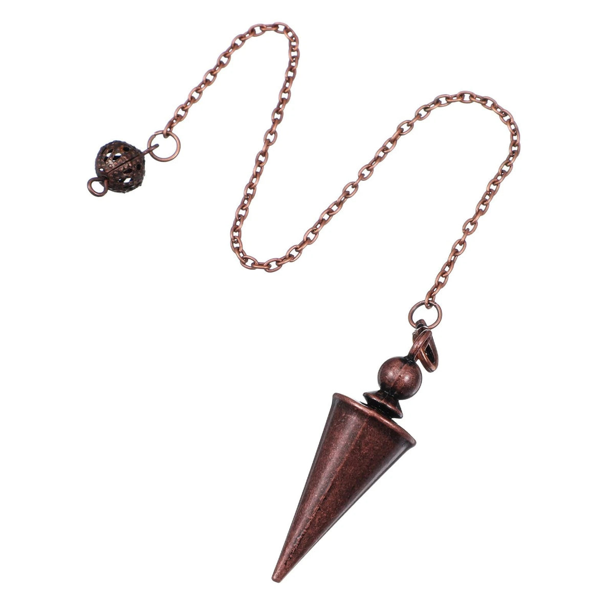 Copper Pendulum for Divination & Dowsing, 9 Inch Pointed Cone Pendant Pendulu...