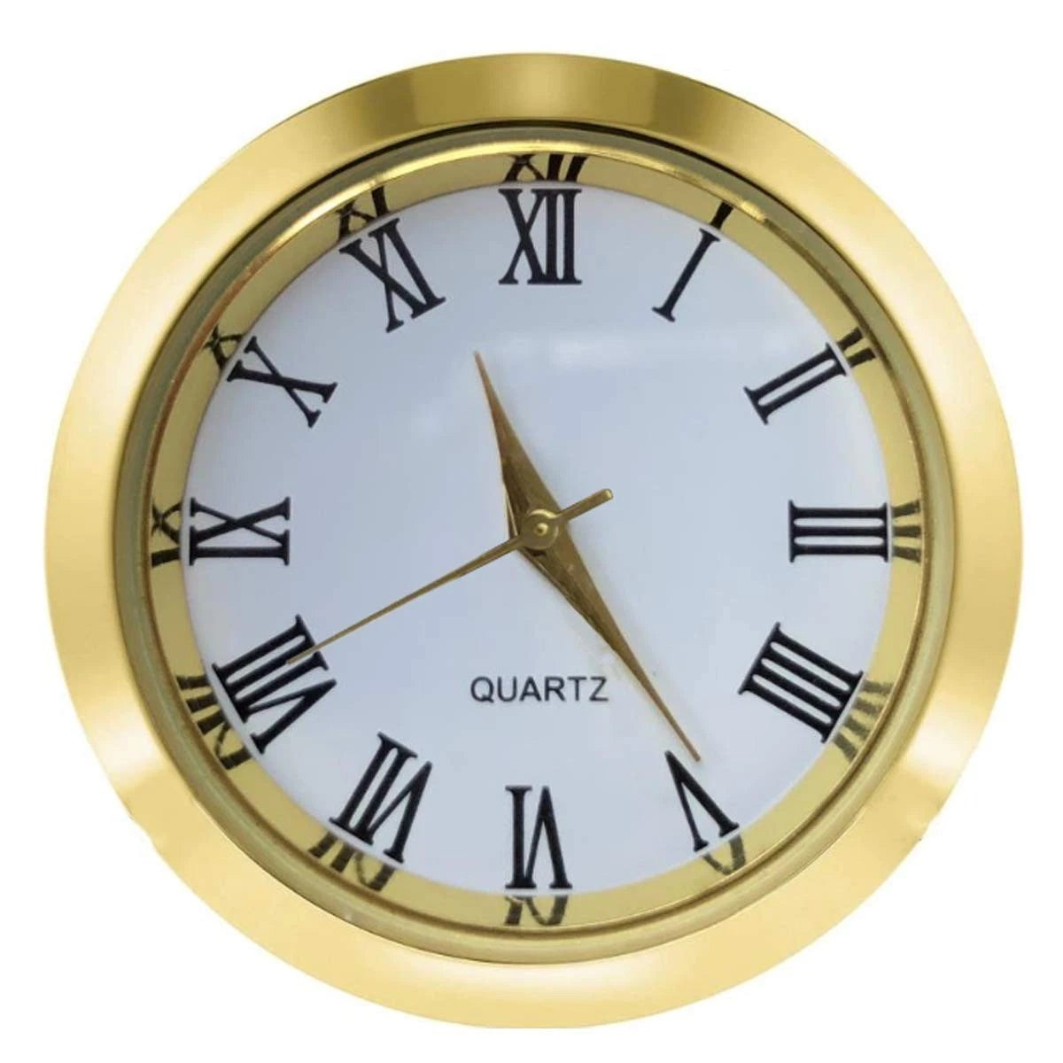 Mini Clock Insert 1-1/2 Inch (37 mm) Round Quartz Movement Miniature Clock White