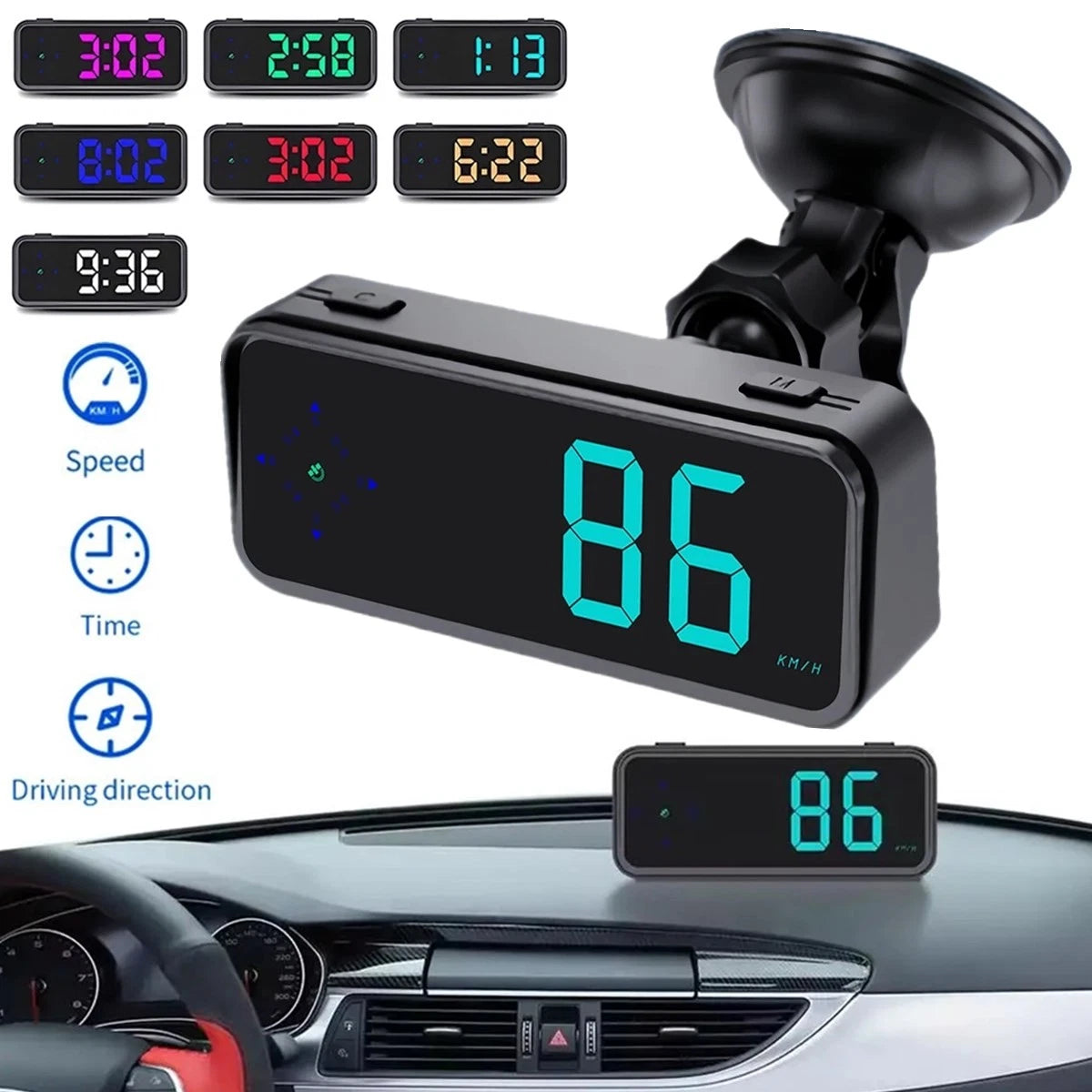 2026 Mini LED Digital Speedometer HUD GPS Head Up Display For Cars Truck MPH KMH