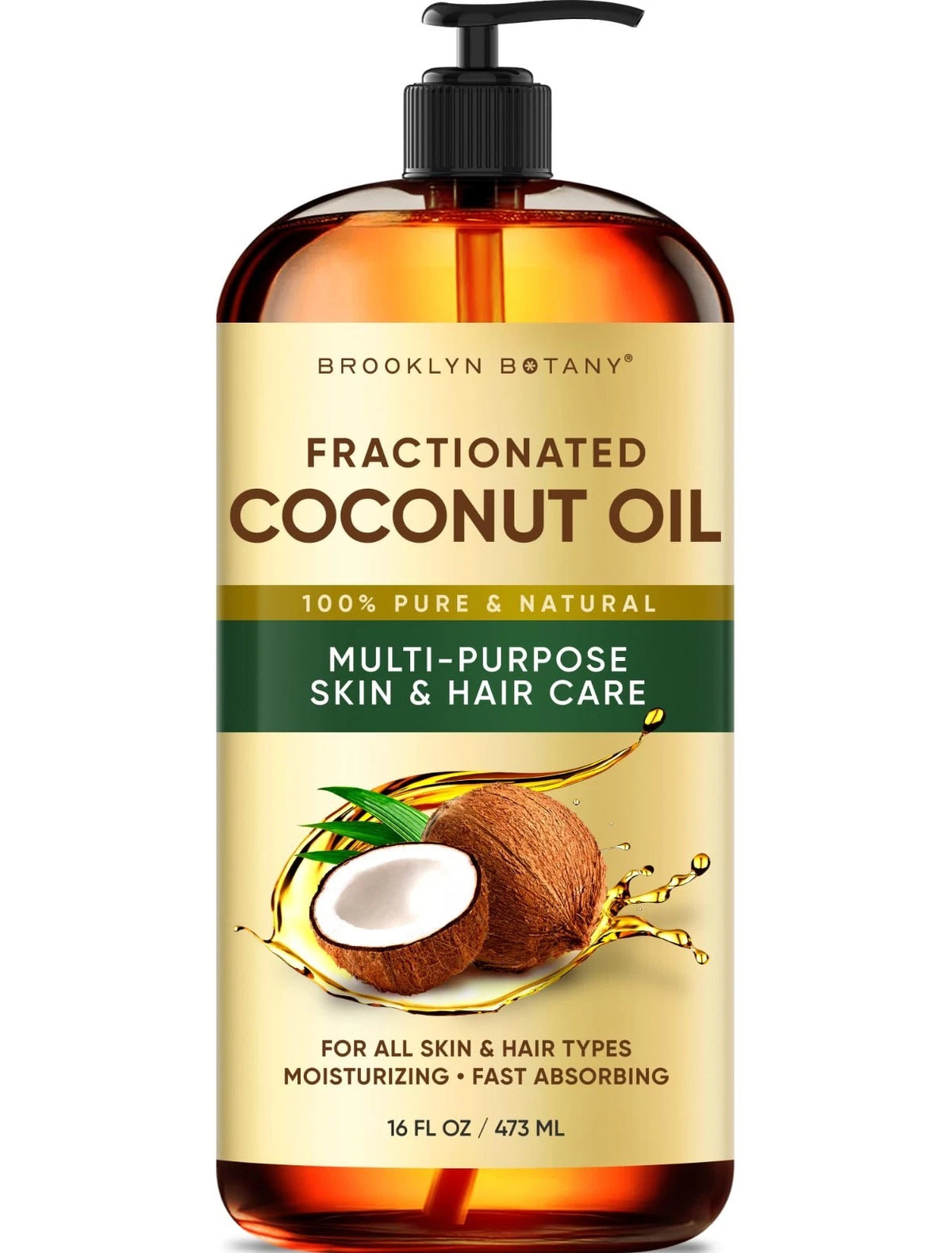Brooklyn Botany Fractionated Coconut Oil 16 Fl Oz Hair Face Body Oil