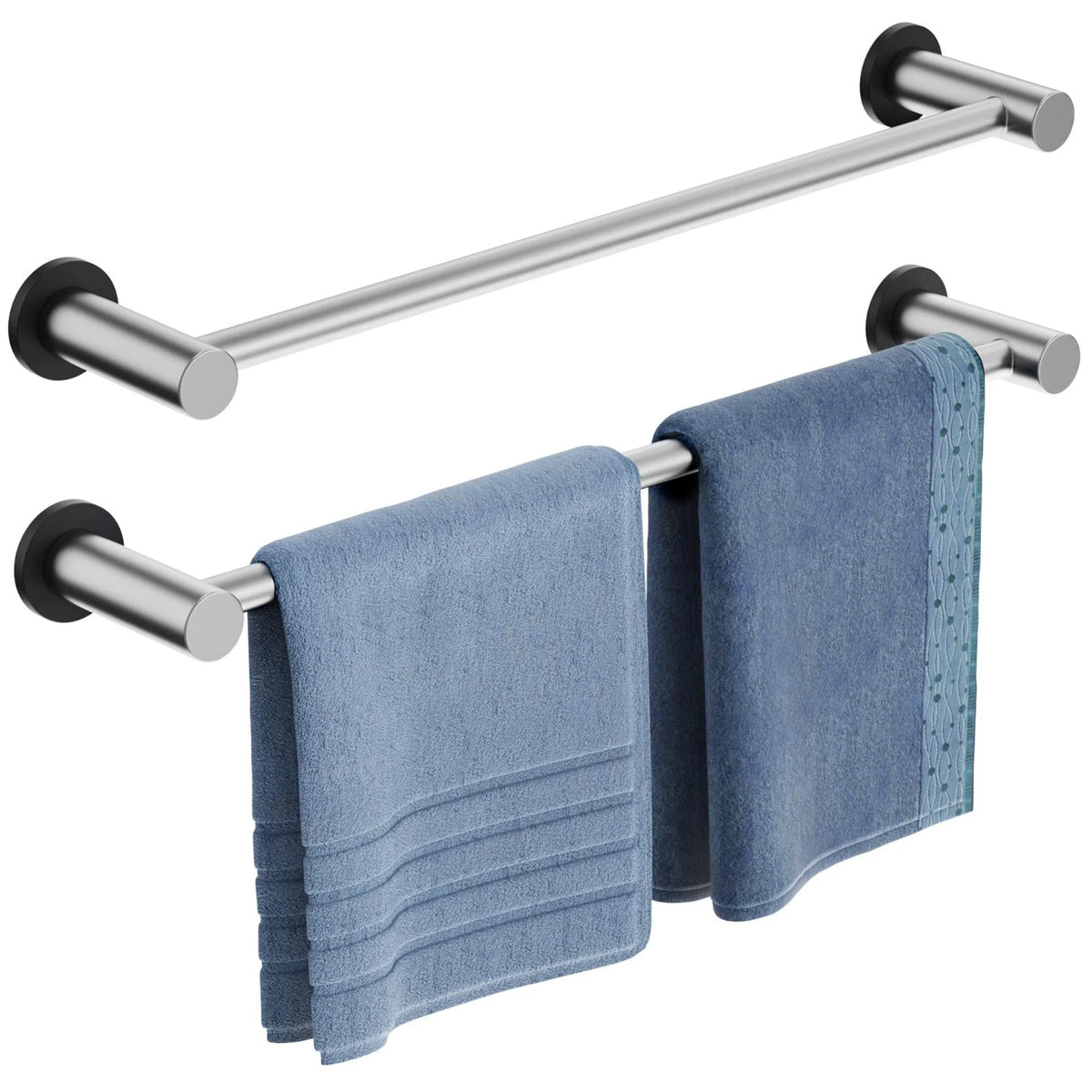 2 Pack Magnetic Towel Holder Adjustable Silver Towel Rail for Fridge Oven