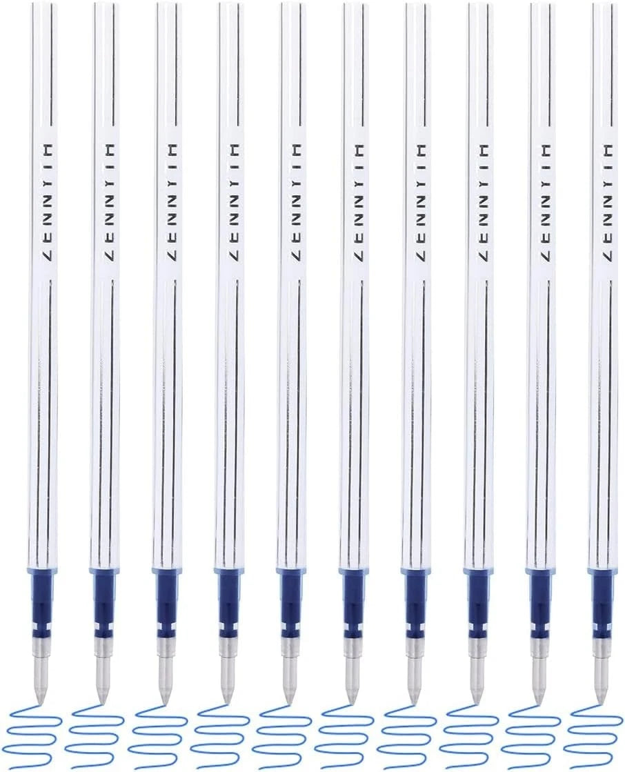 10 Pieces Gel Ink Pen Refills Replaceable Ballpoint Blue Ink Pen Refills Extr...
