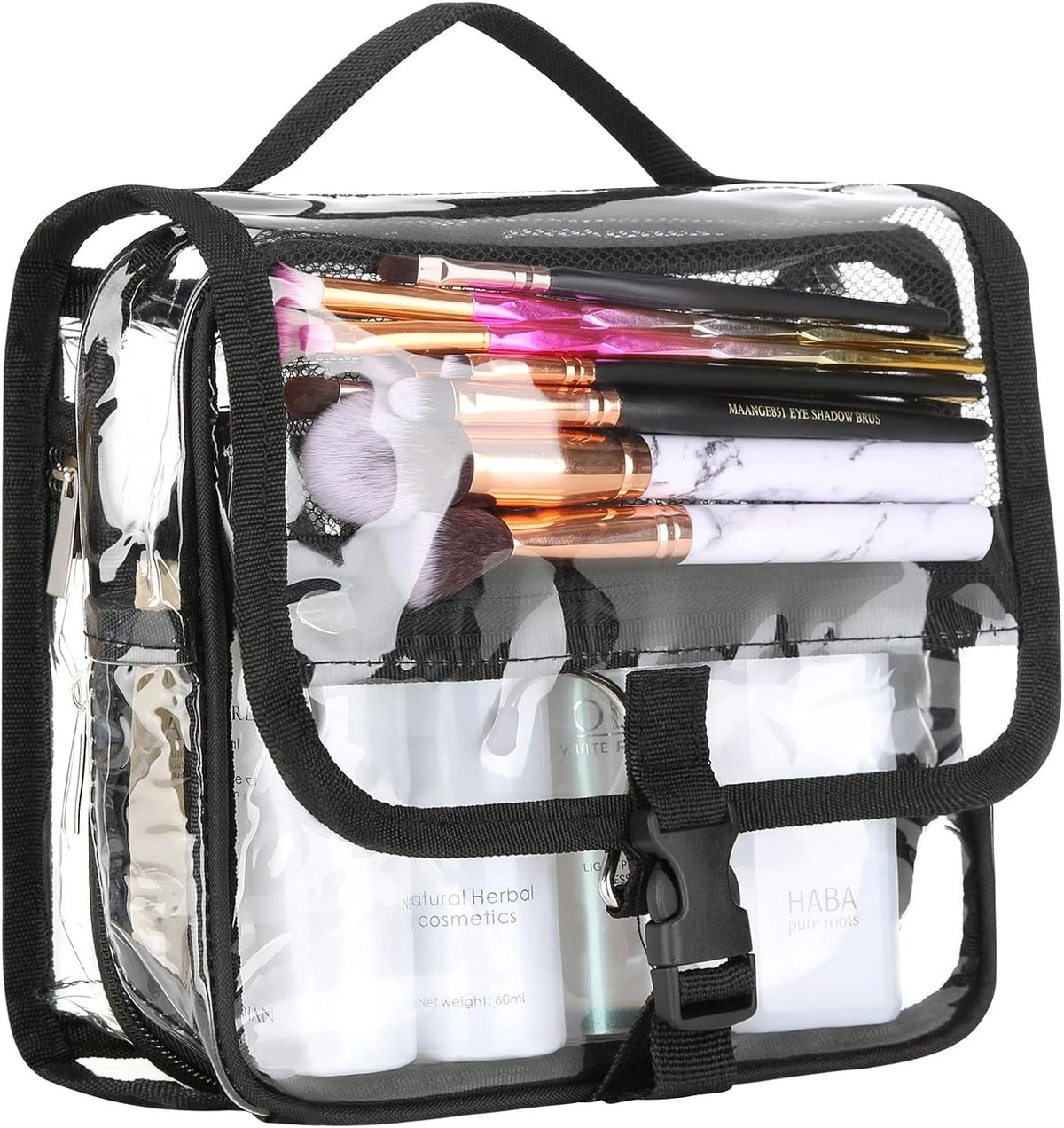 Clear Toiletry Bag with TSA Liquids Travel Bag, Hanging Travel Transparent Makeu