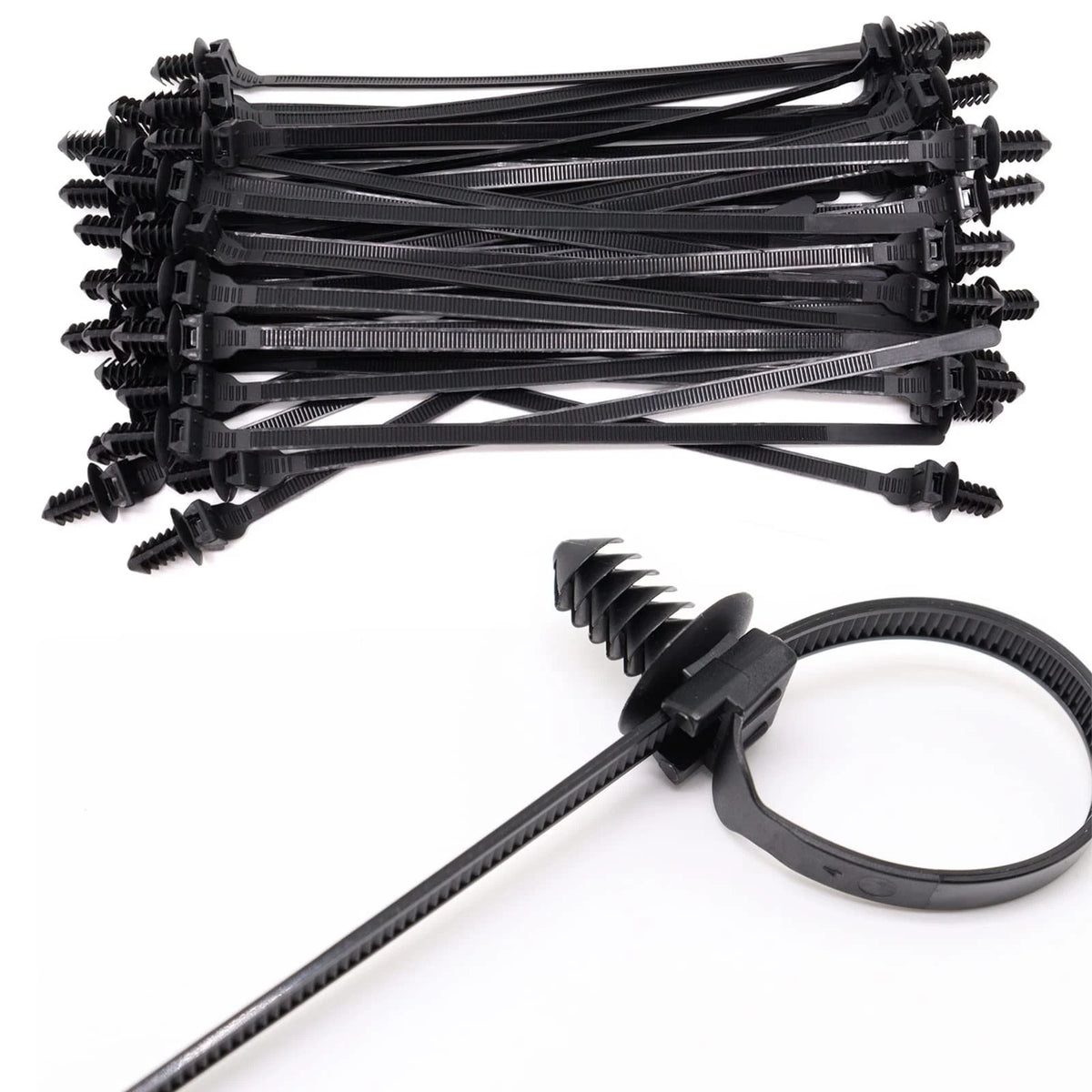 50 Pcs Cable Zip Tie, 8.3x0.2 inch Heavy Duty Nylon Push Mount Self Locking A...