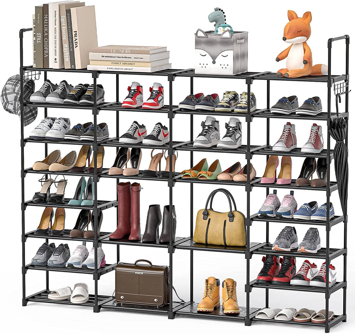 7-10-Tier Metal Shoe Rack Shelf Adjustable Entryway Stackable Storage Organizer