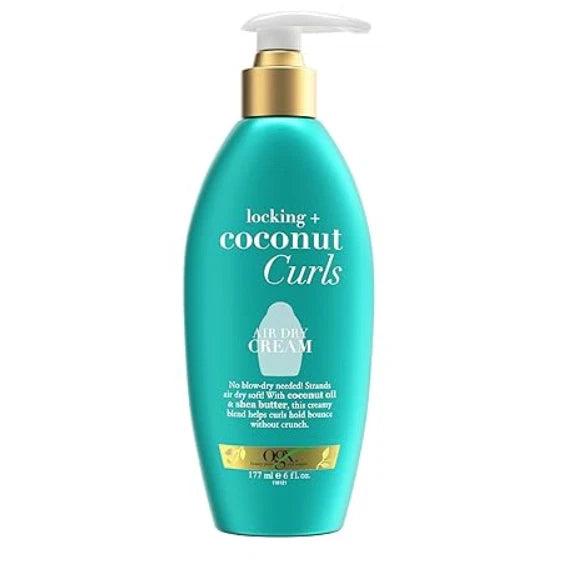 OGX Locking + Coconut Curls Air Dry Cream, No Parabens, 6 Oz Free Shipping