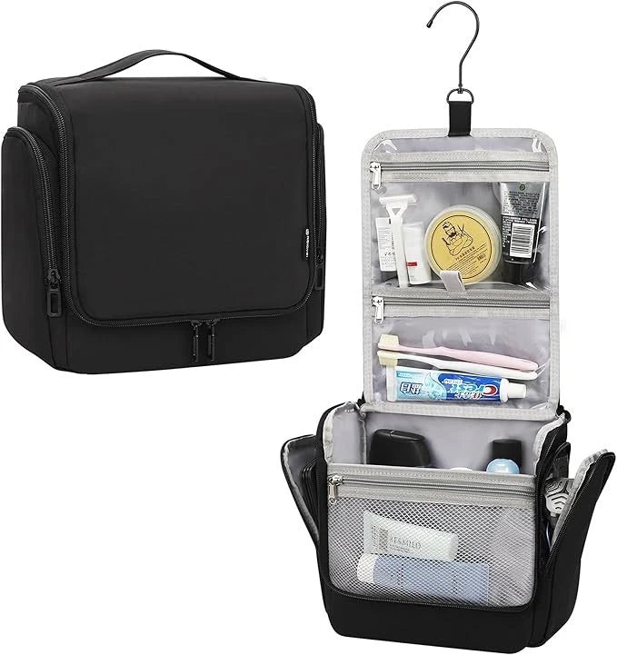 Relavel Hanging Toiletry Bag for Men and Women, Travel Large, Black Water-resist