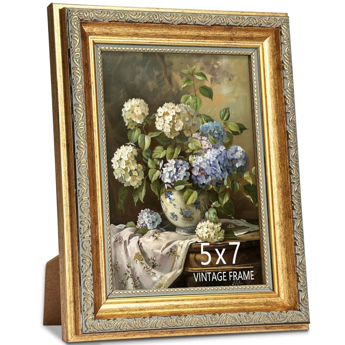 5X7 Picture Frame, Ornate Vintage Gold Picture Frames with HD Glass for Wall Han