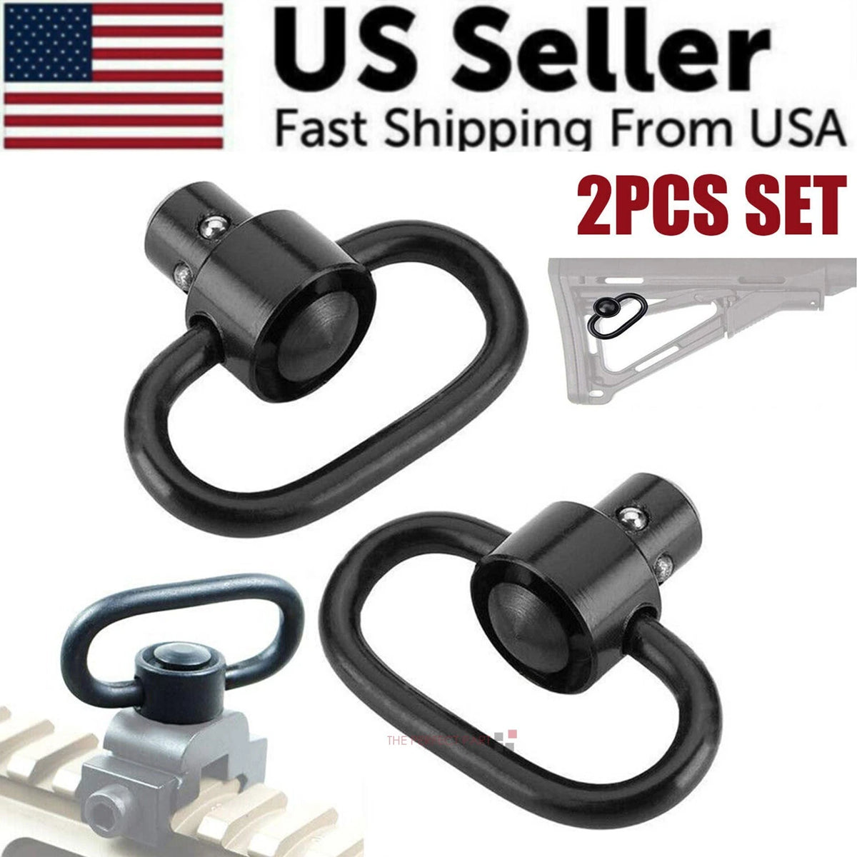 2PCS Heavy Duty Flush Push Button Quick Detach 1.25