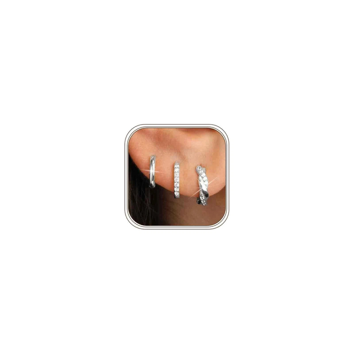 925 Sterling Silver Hoop Earrings for Women Hypoallergenic Silver Small Huggie H