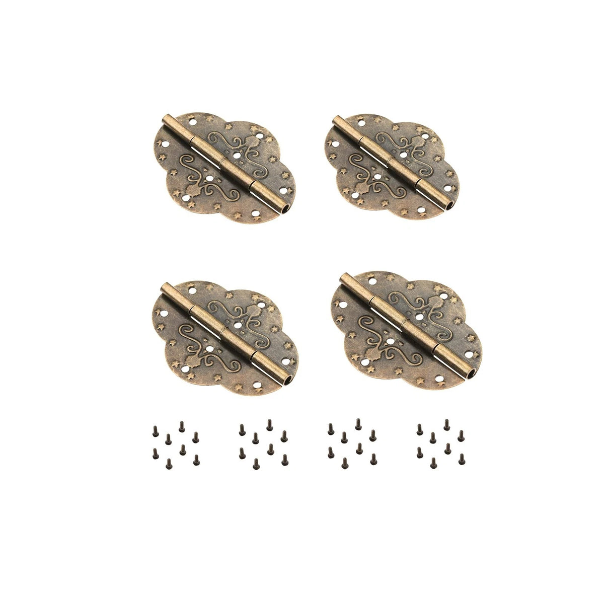 Dophee 4Pcs Decorative Cabinet Hinges Antique Bronze Butterfly Hinges for Wood B