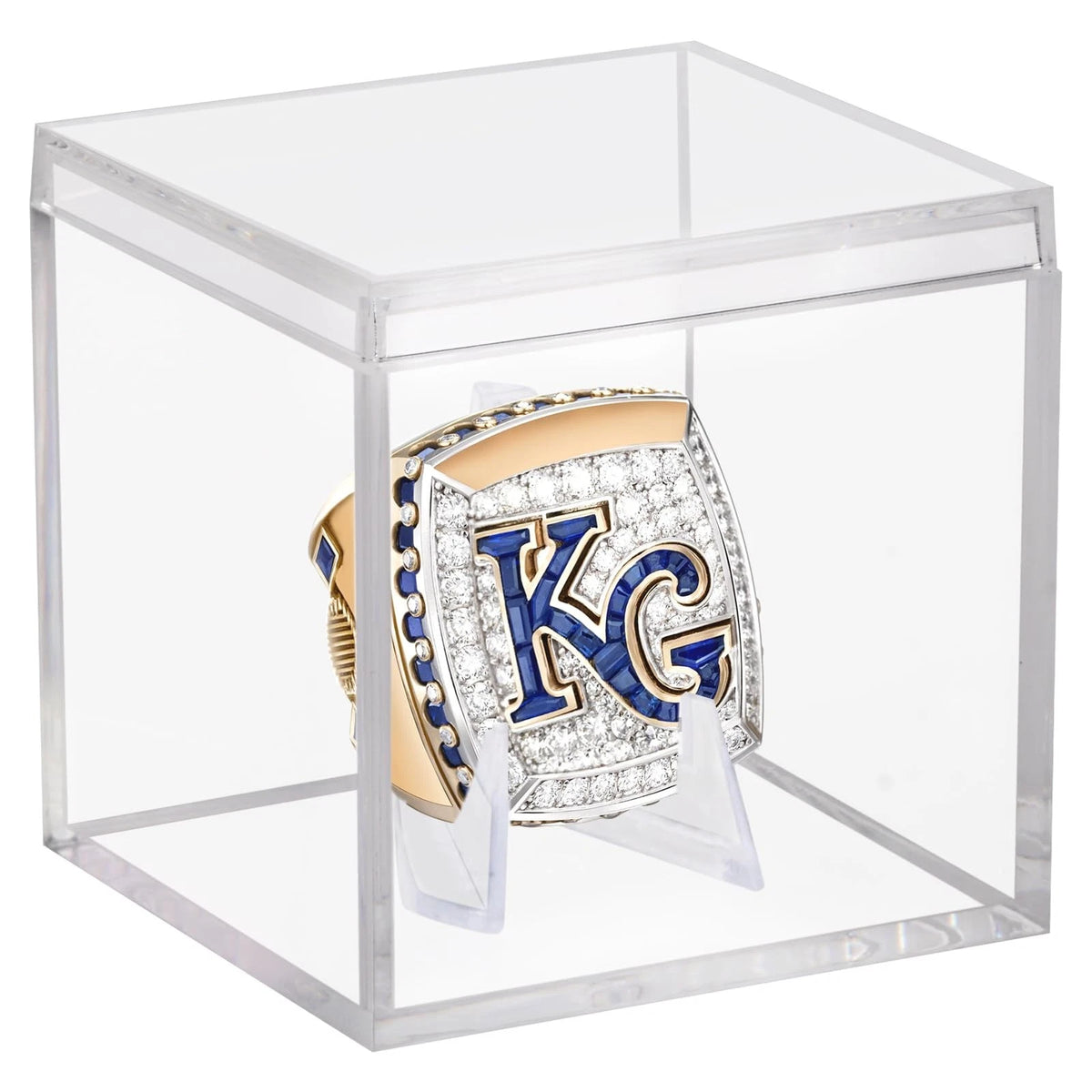 1 Pack Clear Acrylic Championship Ring Display Case Memorabilia Stand Cube Hold