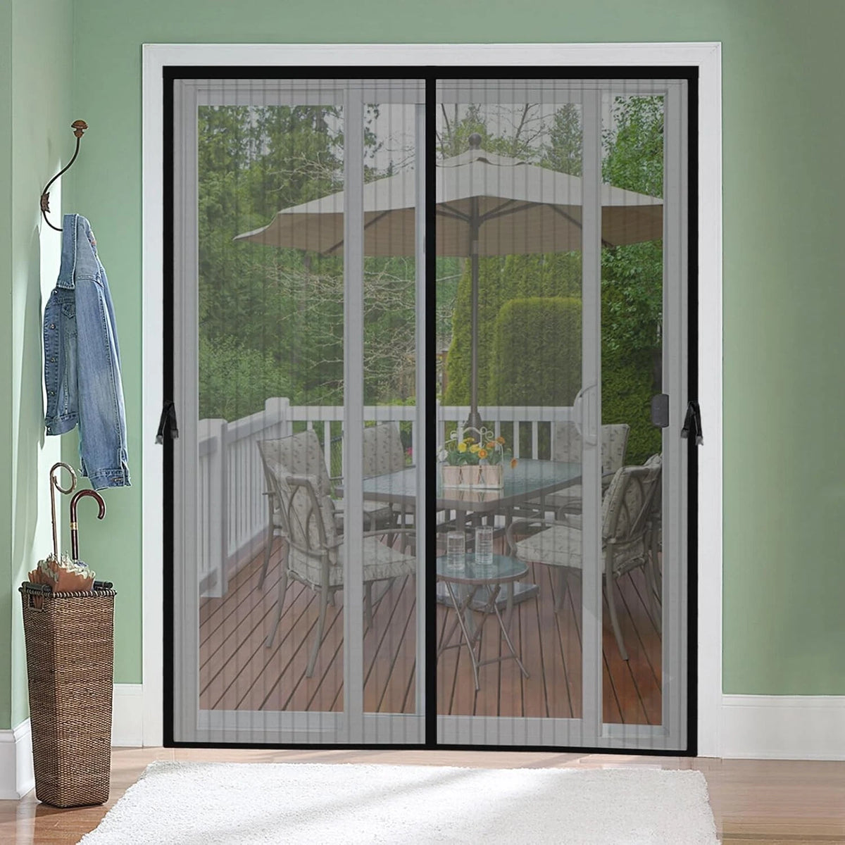 Magnetic Screen Door 48x80Fits French Sliding Patio Door Heavy Duty Mesh Curtain