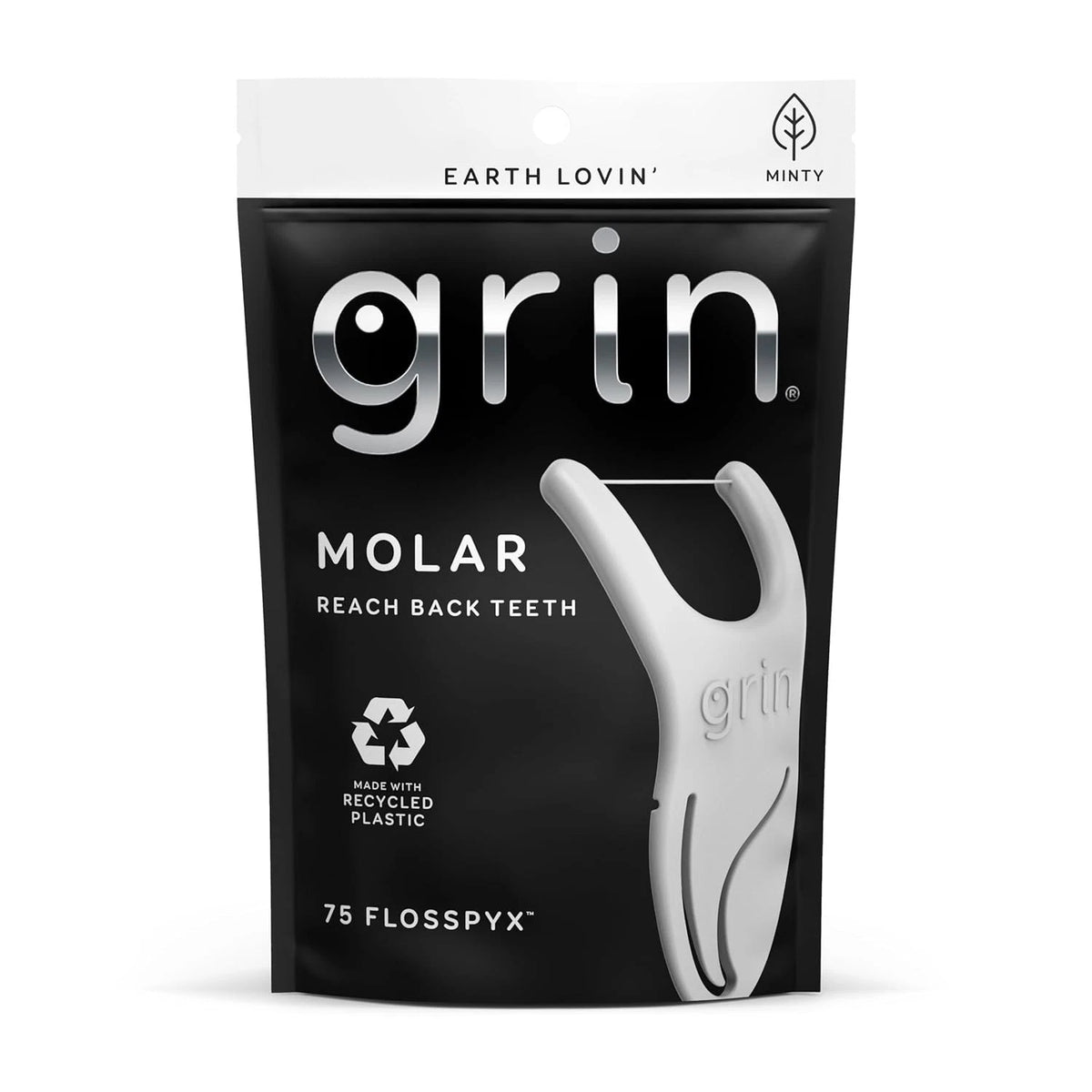 Molar Flosspyx, Floss Picks, 75 Count, Dental Flossers, Minty Flavor, Recycled P