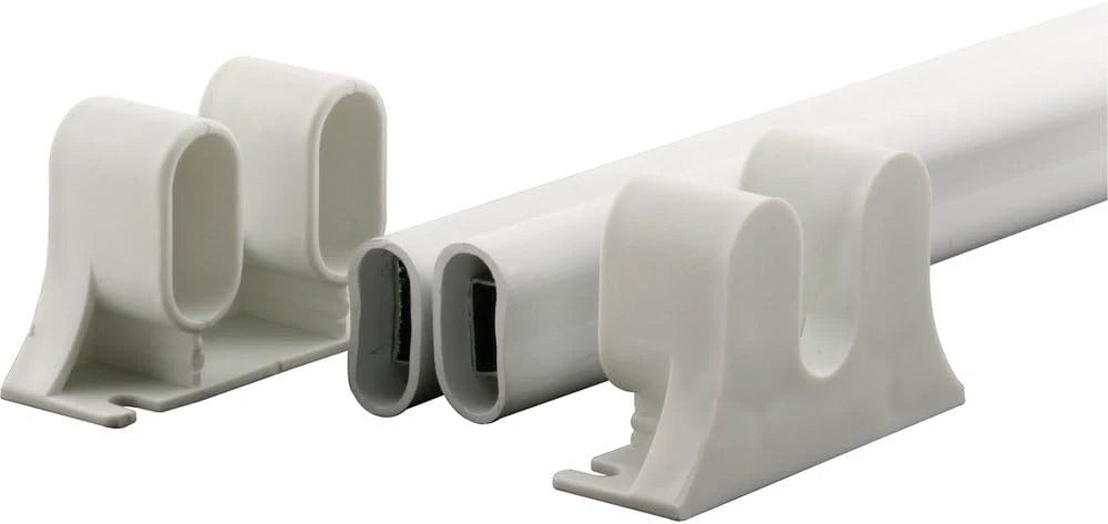 36 in. L Steel Reinforced White Vinyl Push Bar for Hinged Swinging Screen Doors