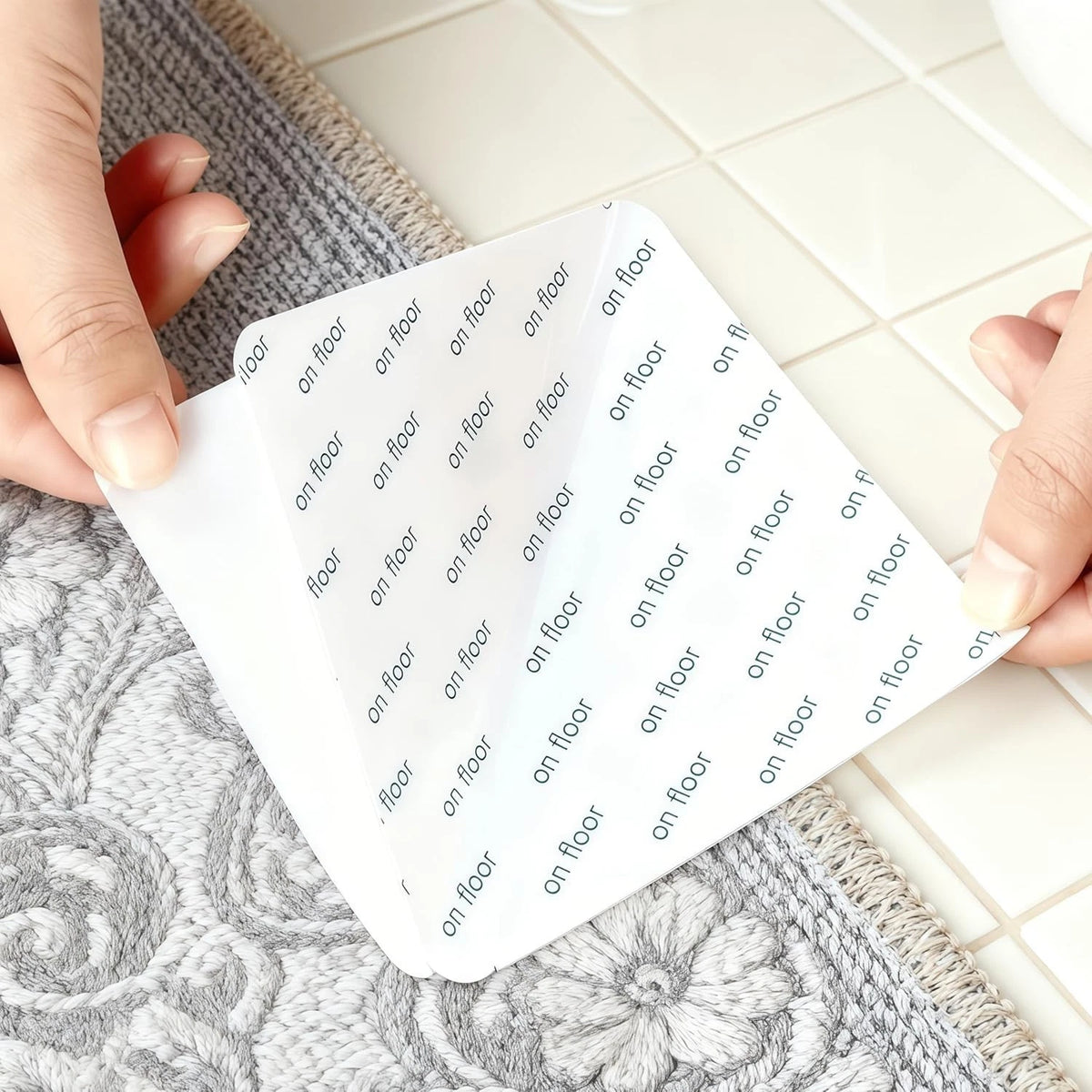 12 PCS Rug Stickers for Wood Floor Anti Slip Rug Gripper, 3.13*3.13 Inches