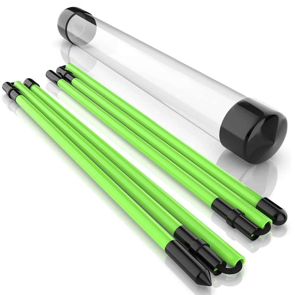 2 Pack 48 Inch Fluorescent Green Golf Alignment Sticks Training Aid Aiming Putti