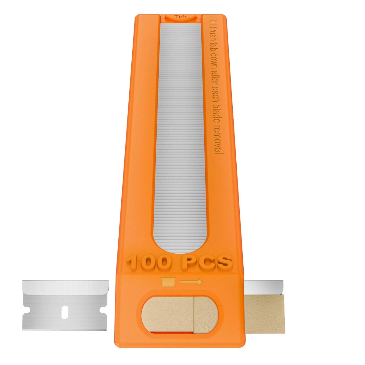 100-Pack Single Edge Razor Blades with 1 Count (Pack of 100), Orange