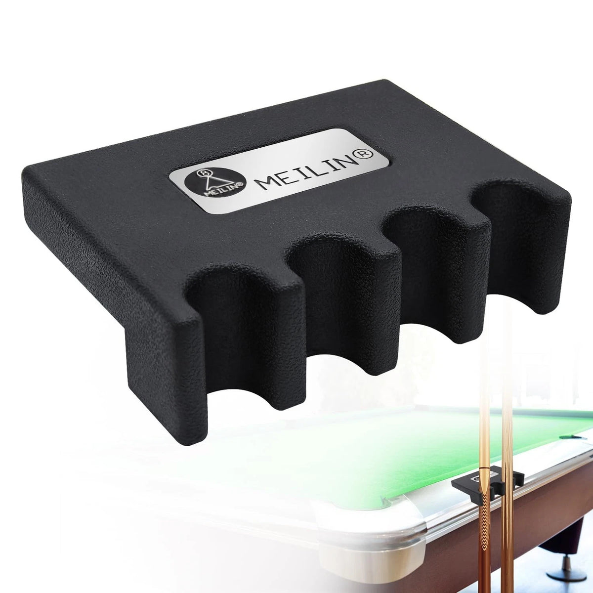 Pool Cue Holder, 4-Cue Portable Pool Stick Holder for Table, Weighted & Durable