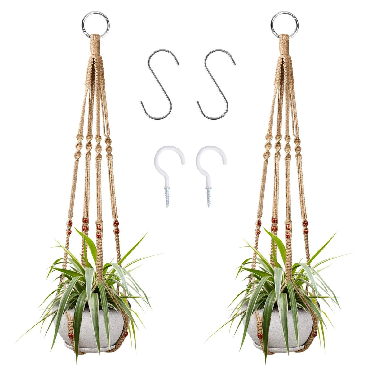 2 Pcs Plant Hangers Hanging Plant Holder for Indoor Outdoor Decor Macrame