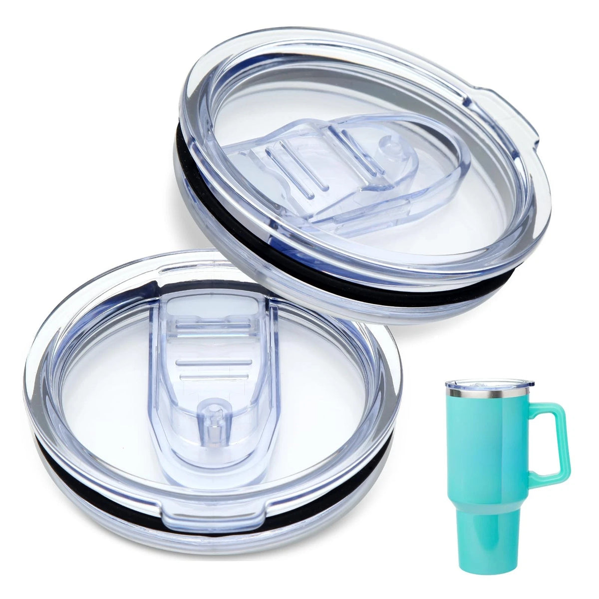2Pcs 40oz Tumbler Replacement Lids BPA-Free for Silver Buffalo Cups Spill-Proof