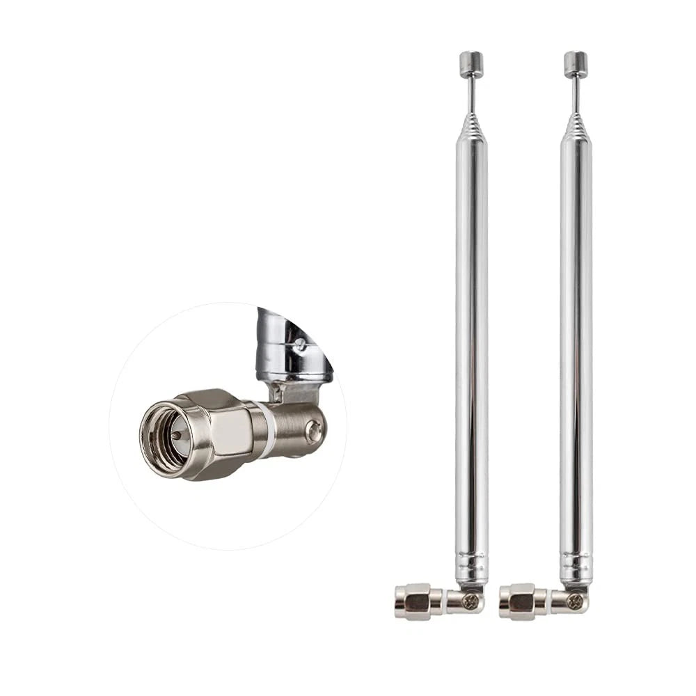 2PCS 8 Sections Telescopic Antenna SMA Male Connector Radio Replacement Antenna