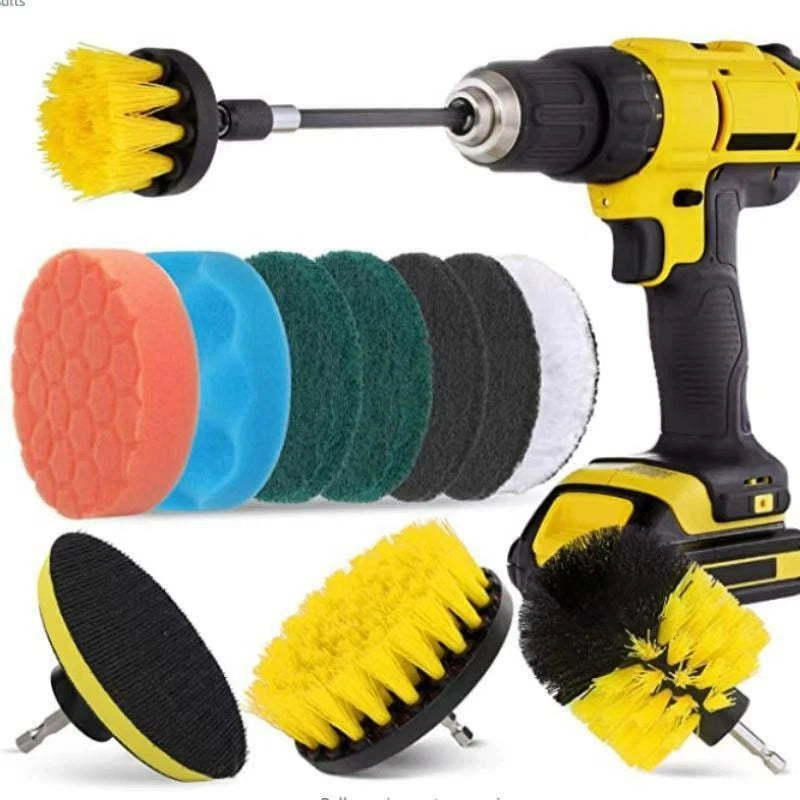 Drill Brush Set 12 pc Tile Grout Power Scrubber Cleaner Spin Tub Shower Wall