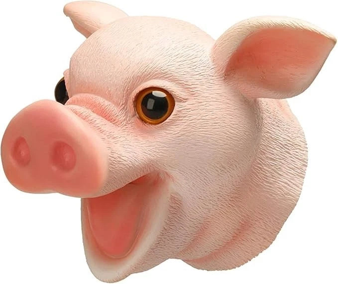 Pig Hand Puppet Realistic Latex Soft Animal Toy Storytelling Role Play Party ...