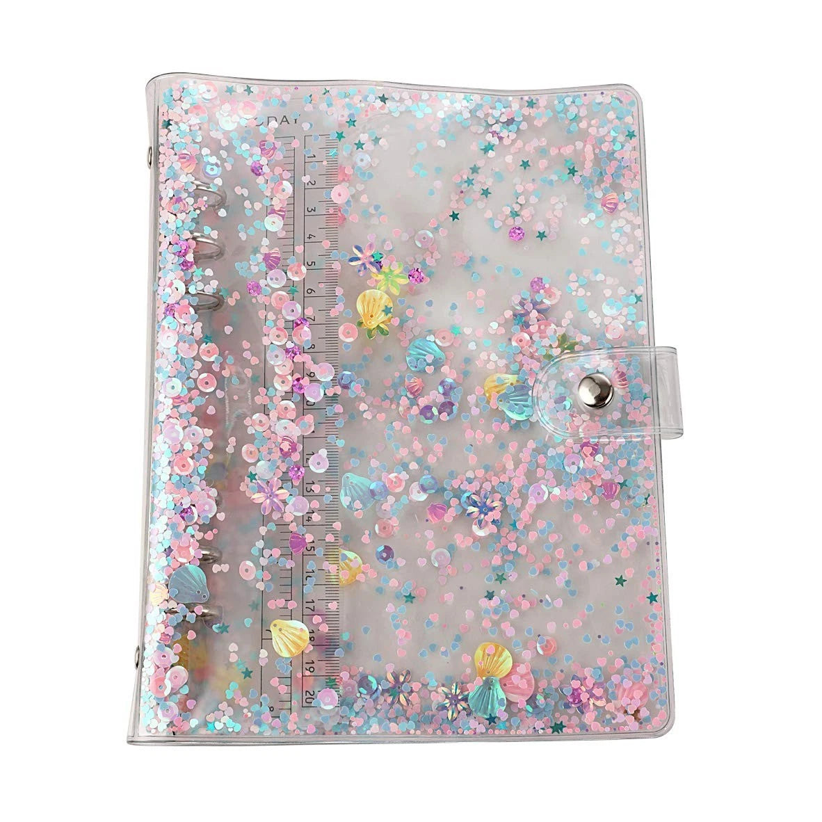 SICCOMA A5 6-Ring Loose Leaf Binder Cover PVC Glitter A5 Planner Cover Notebook
