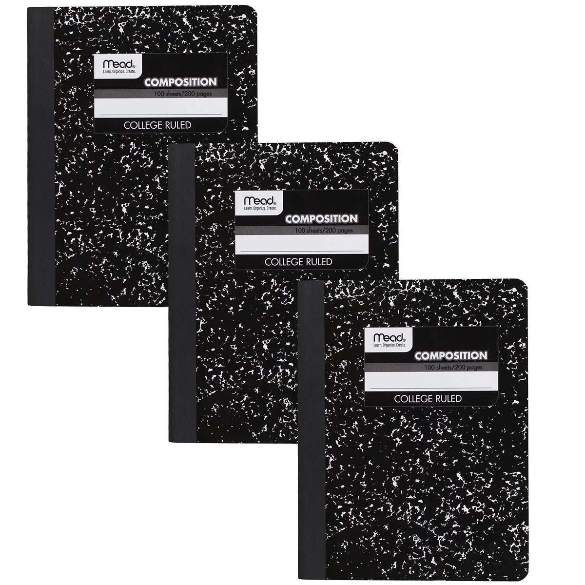 Composition Notebook, 3 Pack, College Ruled Paper, 7-1/2