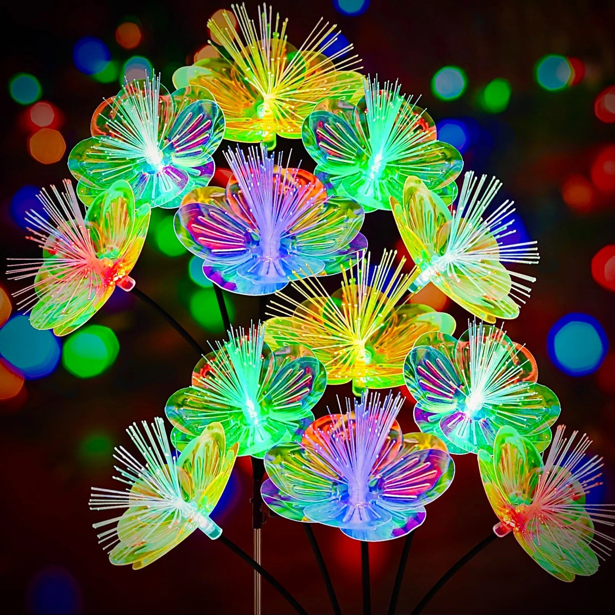 2 Pack Solar Garden Lights Solar Flower Swaying Light for Outside