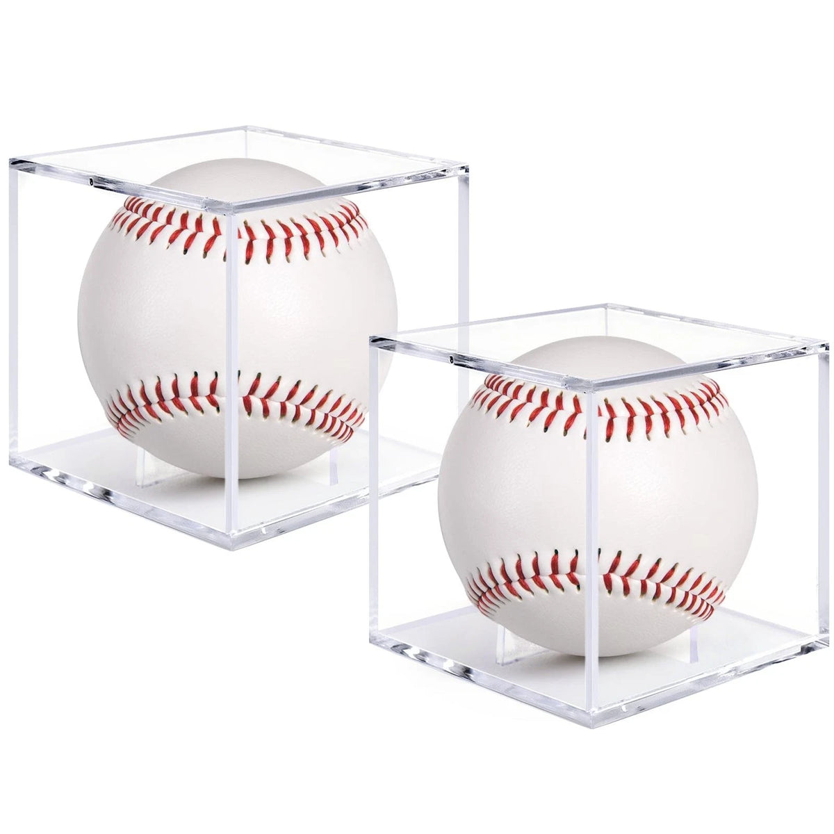 2 Pack Baseball Display Case, UV Protected Acrylic Baseball Holder Display case,