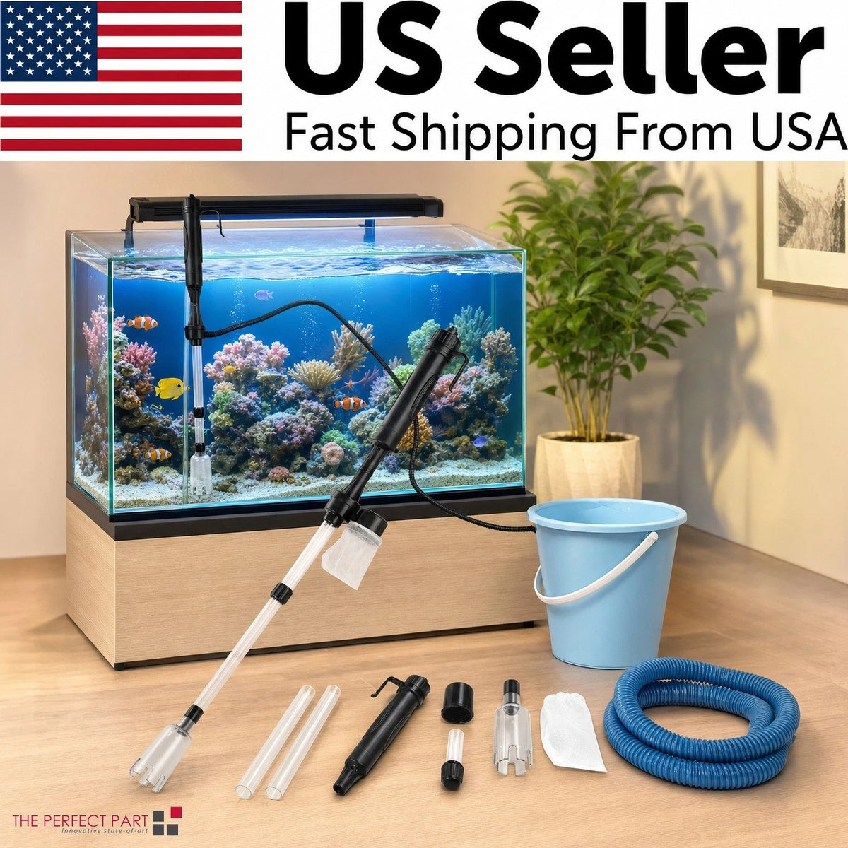 Electric Gravel Cleaner Aquarium Fish Tank Automatic Siphon Vacuum Water Change