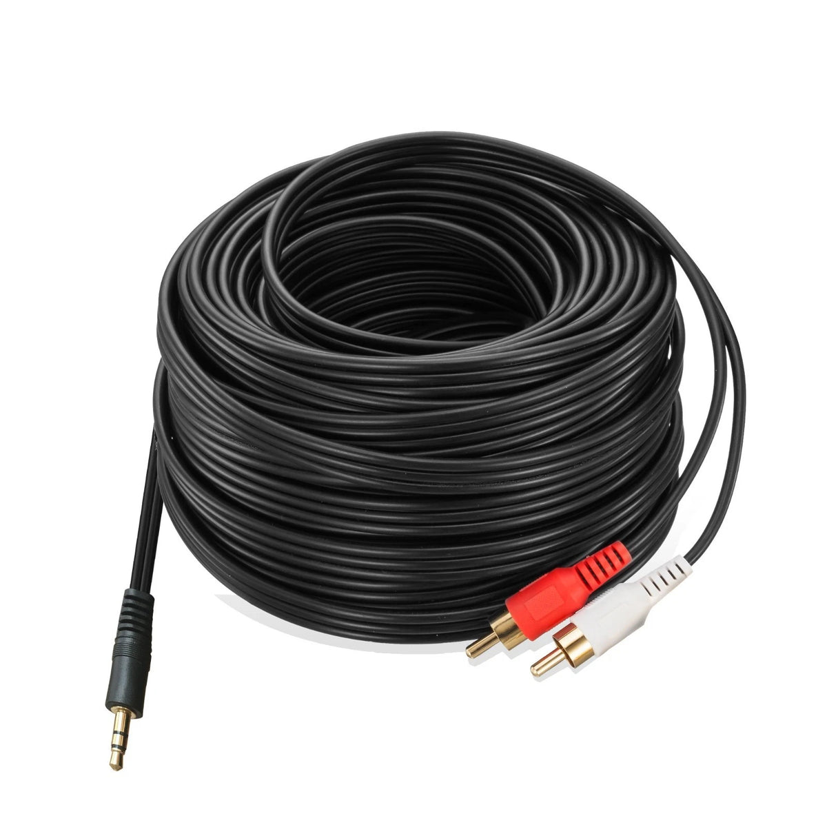 2RCA Aux Audio Cable 50 Feet,3.5mm Aux to 2RCA Male Stereo Audio Y Cable